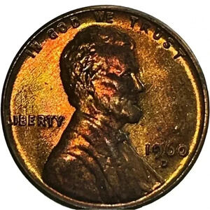 1960 D/D Large Date/Small Date Variety! Rainbow Toned -very scarce